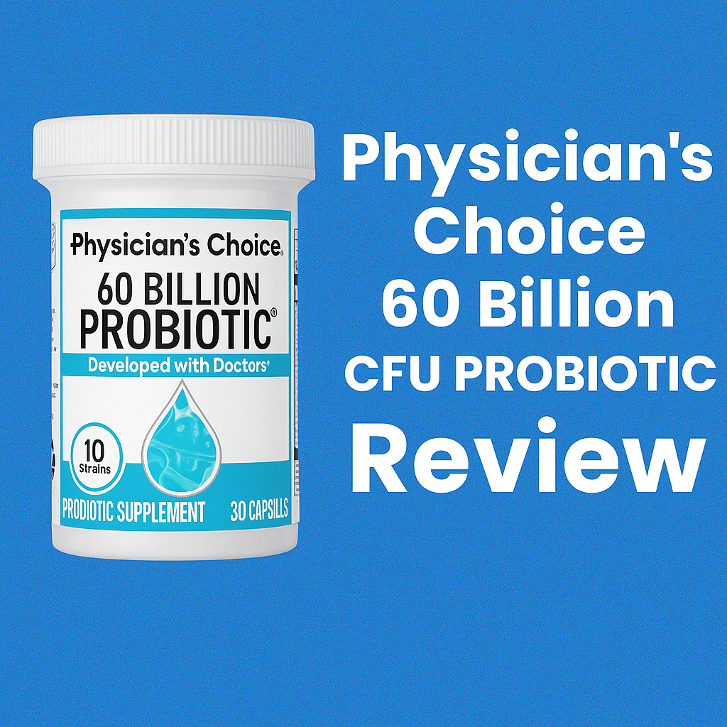 Physician’s Choice 60 Billion Probiotic bottle and packaging for digestive and gut health supplement blog thumbnail